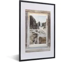 PosterMonkey Fotolijst incl. Poster - Doorkijk - Hout - Strand - 40x60 cm - Posterlijst