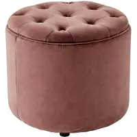 CLP Opberg poef Pantin fluwelen zitkruk gevoerd chesterfield design roze
