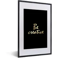 PosterMonkey Fotolijst incl. Poster - Quotes - Creatief - Goud - 40x60 cm - Posterlijst