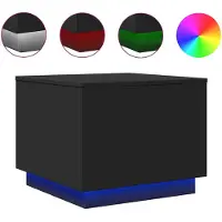 vidaXL Salontafel met LED-verlichting, zwart, 50x50x40 cm