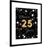 PosterMonkey Fotolijst incl. Poster - Verjaardag - 25 Jaar - Goud - 60x80 cm - Posterlijst