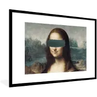 PosterMonkey Fotolijst incl. Poster - Mona Lisa - Leonardo da Vinci - Verf - 120x80 cm - Posterlijst