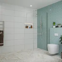 FortiFura Galeria inloopdouche - 90x200cm - helder glas - wandarm - PVD - geborsteld RVS SW797926/SW797908