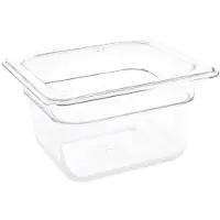 Vogue Gastronormbak Vogue, polycarbonaat, transparant, GN1/6, 100mm diep