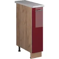 Vicco Apotheekkast Fame-Line, Bordeauxrode hoogglans/Goudkleurig Eiken, 20 cm, WB Marmer