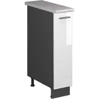 Vicco Apotheekkast Fame-Line, Wit Hoogglans/Antraciet, 20 cm, WB Marmer