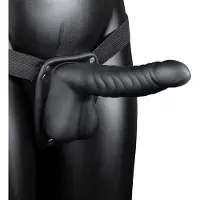 Ouch! by Shots Ribbed Hollow Strap-On with Balls - 8 / 21 cm