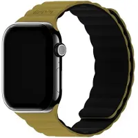 Holdit Siliconen bandje magneet voor de Apple Watch | 44/45/46/49 mm - Warm Olive / Black