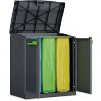 Kis Kunststof Kast Moby Recycling System - 55x90x100cm - Antraciet