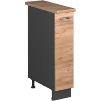 Vicco Apotheekkast Fame-Line, Goudkleurig Eiken/Antraciet, 20 cm, WB Eik