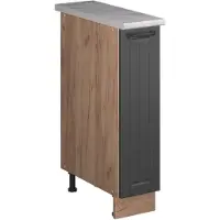 Vicco Apotheekkast Fame-Line Donkergrijs/Goudkleurig Eiken 20 cm, WB Marmer, Model 62122