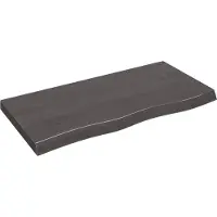 vidaXL Wastafelblad 100x50x(2-6) cm behandeld massief hout donkerbruin