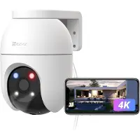 Ezviz C8c 4K 360° Beveiligingscamera Buiten WiF met Automatische Zoom-Tracking, Detectie van Vorm van Mens/Voertuig, Nachtzicht in Kleur, Tweewegaudio, IP65, Actieve Verdediging, Camera beveiliging