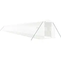 vidaXL Tuinkas met stalen frame 48 m² 24x2x2 m wit