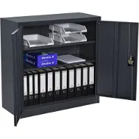 En.casa Kantoorkast Molise met slot sleutels 90x40x90 cm donkergrijs