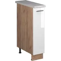 Vicco Apotheekkast Fame-Line, Wit Hoogglans/Goudkleurig Eiken, 20 cm, WB Marmer