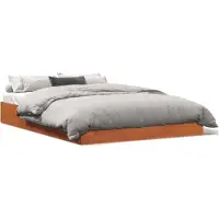 vidaXL - Bedframe - zonder - matras - massief - grenenhout - wasbruin - 120x190 - cm