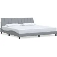 vidaXL Bedframe zonder matras "Hanko" stof lichtgrijs 200x200 cm