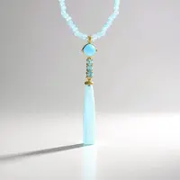 Cavill - Zilveren Ketting 925 Sterling Zilver Verguld - Aqua Chalcedoon 9,45 ct & Larimar 0,99 ct - Paraiba Apatiet 0,35 ct - Hemelsblauw