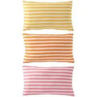 J-Line kussen Buiten Rechthoek Gestreept - polyester - mix - set van 3