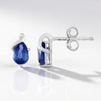 Cavill - Elegante Unisex Oorbellen - 925 Sterling Zilver Geplatineerd - Nepalese Kyaniet 0,943 ct - Druppelvormige Peervormige Gefacetteerde Oorbellen