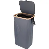Jeemsie Wasmand met Deksel – Opvouwbare Wasmand – Wasbox 100L – Wassorteerder met Binnenzak – Grijs – Voor Badkamer, Slaapkamer en Wasruimte