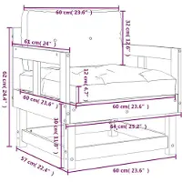 vidaXL Tuinstoelen met kussens 2 st massief grenenhout wit