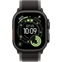 Apple Trail Loop Band voor de Watch | 44/45/46/49 mm - Maat S/M - Charcoal Black / Black Titanium
