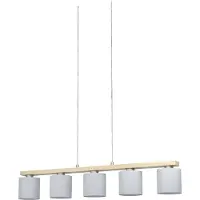 Eglo Hanglamp Castralvo, dimbaar, hout licht, Woon-/ Eetkamer, Textiel / Stof / Zijde, Modern, Hanglamp