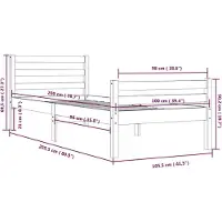 vidaXL Massief houten bed, wit, 100x200 cm