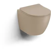 Clou Wandcloset inbe 3 met zitting softclose quick release 36x49x38 cm mat mosterd keramiek