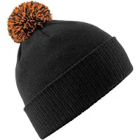 Beechfield Volwassenen Unisex Snowstar Beanie (Zwart/Oranje)