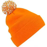 Beechfield Volwassenen Unisex Snowstar Beanie (Oranje/Wit)