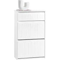 SoBuy Schoenenopbergkast - FSR165-W - 3 Lades - MDF - 61x26x100cm - Wit100