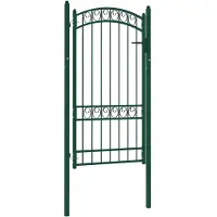 vidaXL Hekpoort EMMEN met gebogen bovenzijde staal 100x123,5 cm groen