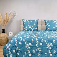 HappyBed - All year dekbed enkel 140x200 - Eenpersoonsdekbed - Wasbaar dekbed zonder overtrek - Bedrukt dekbed zonder hoes - Hoesloos Dekbed met Print - Blue Blossom