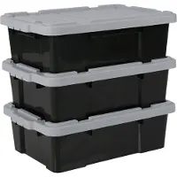 Iris Powerbox Opbergbox - 25L - Kunststof - Zwart/Grijs - Set van 3