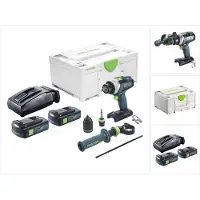 Festool TDC 18/4 I-Basic accuschroefboormachine 18 V 75 Nm borstelloos + 2x accu 3.0 Ah + lader + systainer