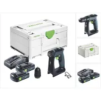 Festool CXS 18 accuschroefboormachine 18 V 40 Nm borstelloos + 2x accu 3.0 Ah + lader + systainer