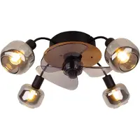 Näve Plafondventilator Fumoso, 4 E14 rookglas-armaturen Fumoso, zwart, Woon-/ Eetkamer, metaal, Modern