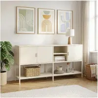 En.casa Dressoir Kliri 160x40x80 cm crèmewit []