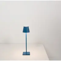 Zafferano Poldina Pro Micro Blu Capri LED tafellamp, oplaadbaar en dimbaar met batterijduur tot 12 uur