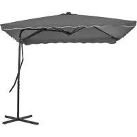 vidaXL Parasol met stalen paal 250x250 cm antraciet