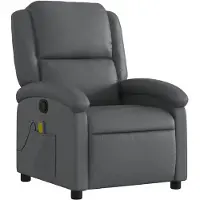 vidaXL Massagestoel van grijs kunstleer