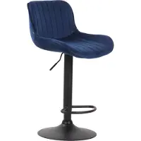 CLP Lentini Barkruk - Fluweel blauw zwart