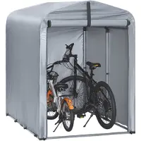 SoBuy – KLS11-K Tuinhuis / Tuinschuur – Waterdicht – Fietsschuur & Opslag – 120x176x163 cm – Zilver