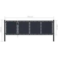 vidaXL Tuinpoort staal 350x100 cm antraciet