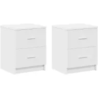 vidaXL Nachtkastjes 2 st met 2 lades 40x36x50 cm wit