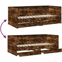 vidaXL Slaapbank met lades zonder matras 90x190 cm gerookt eikenkleur