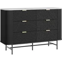 En.casa Ladekast Olvehok met 6 lades 81x120x40 cm marmerlook wit en zwart []